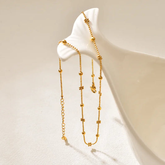 Round Bead Snowflake Necklace 62carat