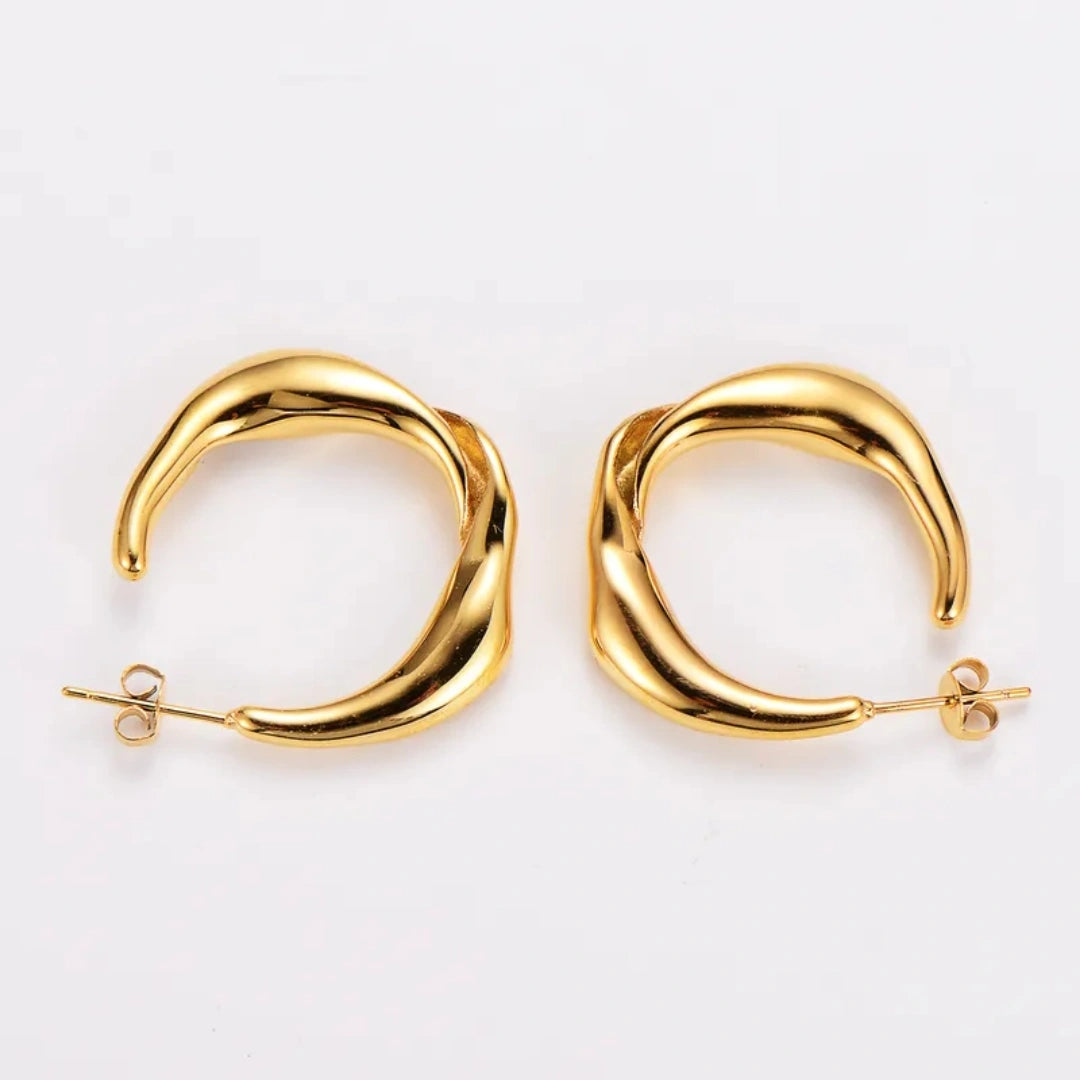 Simple Style Round Ear Studs with purl - 62carat