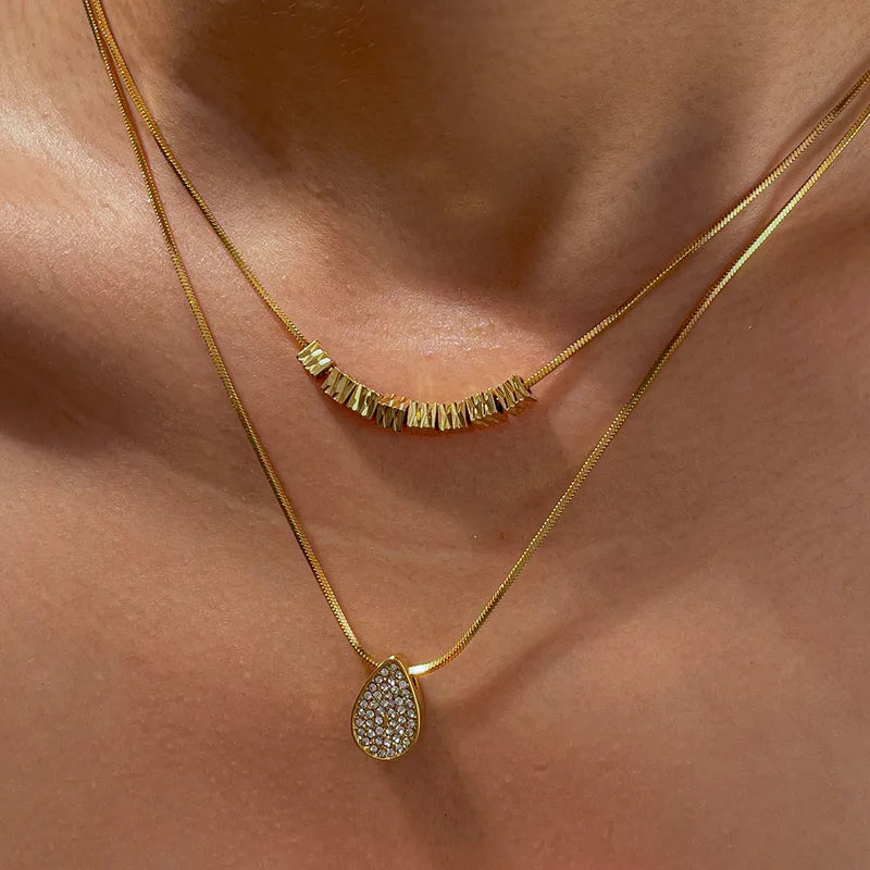 Single Drop 2 Layer Necklace 62carat