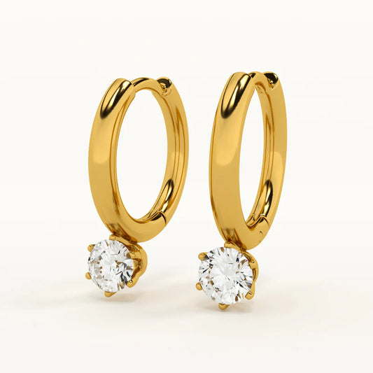 Solitaire Hoop Earrings 62carat