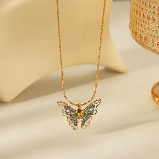 Sweet Simple Style Butterfly Pendant Necklace 62carat