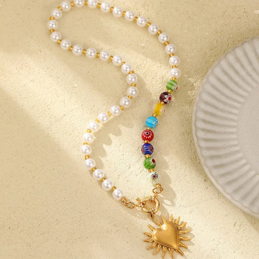 Synthetic Resin Glam Vacation Necklace 62carat