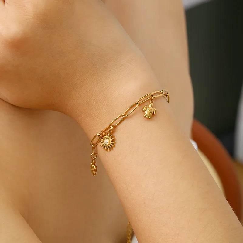 Turtle Sun Star Moon Bracelet 62carat