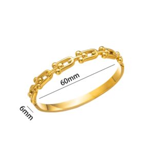 Classic Style U Shape Solid Color Bangle - Image 5