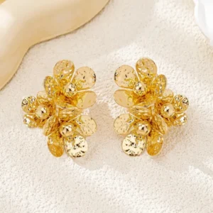 Flower Pleated Ear Studs - Image 4