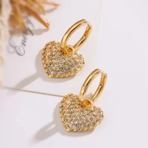 Heart Shape Drop Earrings - Image 1
