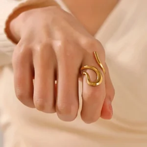 Hip-Hop Retro Plating Irregular Open Rings - Image 5