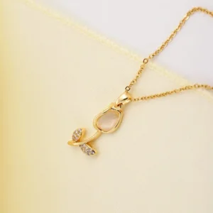 Lotus Chain Pendant Necklace - Image 2