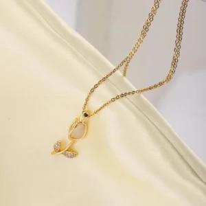 Lotus Chain Pendant Necklace - Image 4