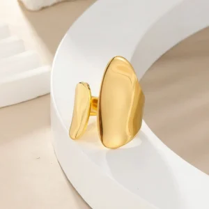 Simple Style Commute Plating Geometric Open Rings - Image 1