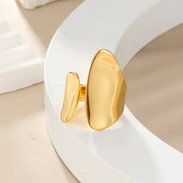 Simple Style Commute Plating Geometric Open Rings