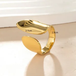 Simple Style Commute Plating Geometric Open Rings - Image 3