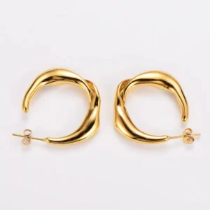 Simple Style Round Ear Studs with purl - Image 4