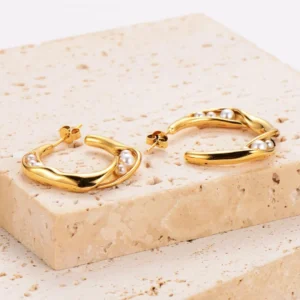 Simple Style Round Ear Studs with purl - Image 1