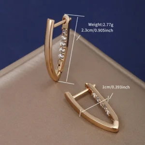 Single Row Hip Hop Hoop Earrings - Image 3