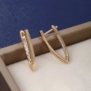 Single Row Hip Hop Hoop Earrings - Image 2