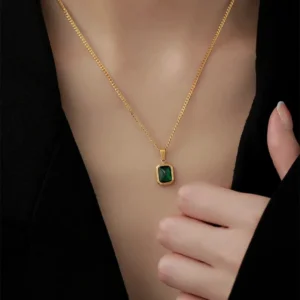 Square Rhinestones Necklace Pendant - Image 3
