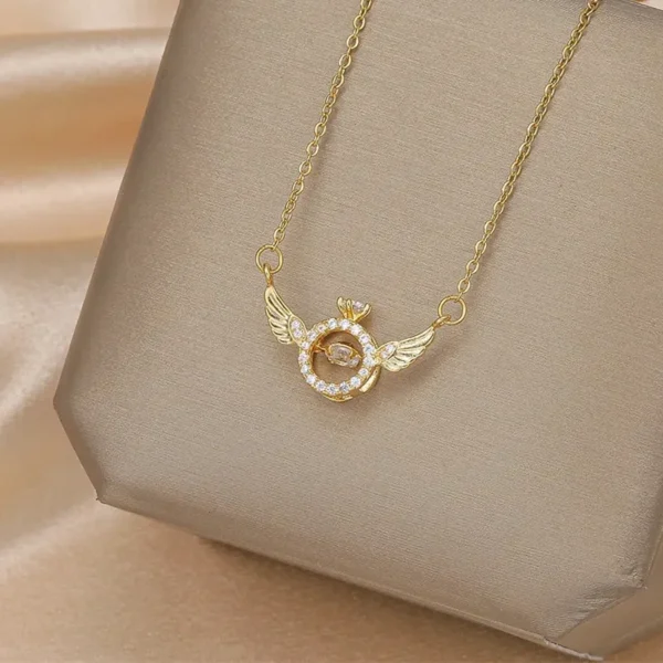 Wholesale-IG-Style-Simple-Style-Heart-Shape-Wings-Lock-201-Stainless-Steel-Copper-Plating-Inlay-White-Gold-Plated-Gold-Plated-Zircon-Pendant-Necklace-3